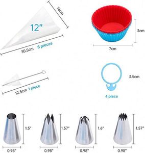 Stainless Steel Decorating Icing Tips <b>Baking</b> Cups Cake Decorating Tips Cake Fans Piping Bags and Tips <b>Set</b> - Product Image 2