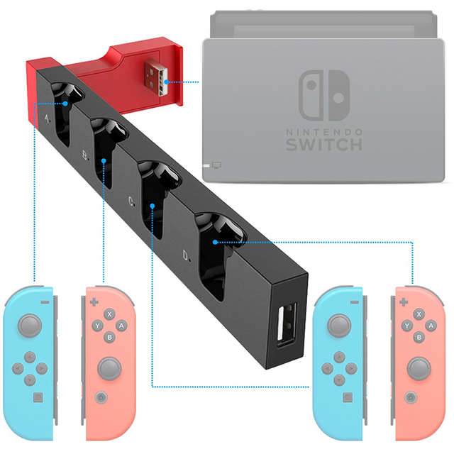 For Nintendo for Switch Charging Stand 4 Controller Holder Charger Station Plastic Console Charging Dock for Joycons