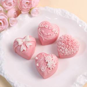 Heart-shaped chocolate wedding decoration tools, cake baking molds, heart-shaped butterfly bow <b>candles</b>, Valentine's Day gifts - Product Image 2
