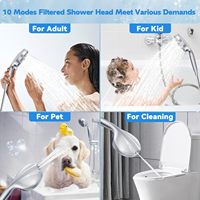 Ensemble de douche à main avec filtre à 10 réglages 3 articles Pomme de douche avec tuyau et support combiné