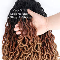 Faux Locks Gipsy Synthétiques Ondulés 18 Pouces pour Tresses Jumbo Ombrées Extension de Cheveux à Tresser au Crochet