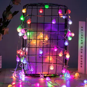 Grosir 3 M String lampu 20 LED dioperasikan baterai lampu dekoratif peri lampu Natal dengan bola kristal
