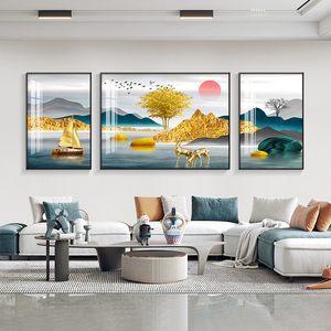 Ensemble de 3 pièces de luxe moderne nordique, art mural abstrait sur mesure, porcelaine cristalline, pour salon, <span class=keywords><strong>chambre</strong></span> à coucher, art déco - Product Image 6