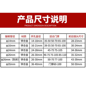 Viseur de porte de sécurité anti-effraction de style ancien, haute définition, universellement applicable, avec couvercle métallique anti-espionnage - Product Image 6