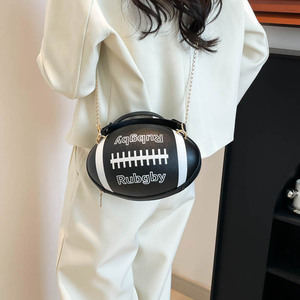 Nouveau <span class=keywords><strong>Sac</strong></span> à Bandoulière Unique en PU Grande Taille pour Femme, Style Dessin Animé Japonais 2025, <span class=keywords><strong>Sac</strong></span> Rond Petit Format, <span class=keywords><strong>Sac</strong></span> <span class=keywords><strong>Rugby</strong></span> - Product Image 3
