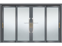 Meilleur prix Porte coulissante verticale intérieure solide Porte coulissante miroir pleine lite Porte coulissante en verre