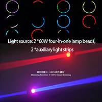 Mini Sharpy Beam, Cabeza Móvil LED de Doble Cabezal de 180W con Control DMX512, Luz de Haz RGBW para Eventos de DJ e Iluminación de Escenarios