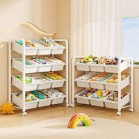 RY412 - Estante de Almacenamiento de Juguetes para Niños, Estante de Almacenamiento de Juguetes para Bebés, Estante de Almacenamiento Multiusos, Armario de Almacenamiento de Múltiples Niveles