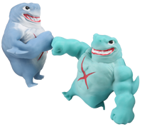 Jouets sensoriels OEM en peluche à presser, en forme de requin et hyène, remplis de sable, pour soulager le stress