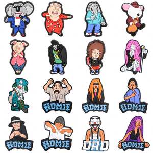 Accessoires de chaussures Homie personnalisés pour sandale Characters en <span class=keywords><strong>PVC</strong></span> Sing Shoe Charms pour la décoration de cadeaux Girly en gros - Product Image 1