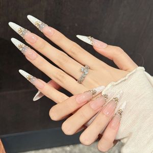 เล็บปลอม [Pink <span class=keywords><strong>Lei</strong></span> Kingdee] รุ่น Pink Naked Lace Kingdee Diamond Square แบบกดติด  หรูหราเบาๆ  ปกป้องเล็บ - Product Image 5