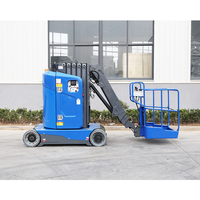 Plateforme de travail aérien électrique avec système anti-basculement pour entrepôt, élévateur à mât vertical de type chariot élévateur avec flèche