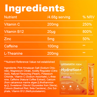LIFEWORTH Mélange à boisson en poudre électrolytique de soutien naturel sans sucre