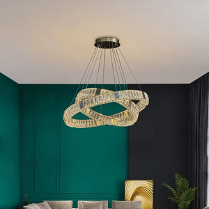 Zeal Lighting Contemporary Crystal Passage <b>Light</b> Creative Home <b>Office</b> Ring Chandelier Fashionable Home Decor - Product Image 2