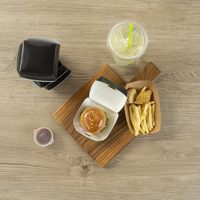 Imprimé personnalisé recyclé à emporter frites papier fast-food hamburger emballage jetable pliable boîte à hamburger