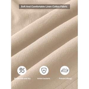 2025กางเกงขาสั้นผ้าลินินสีกากีอ่อนผู้ชายกางเกงลำลองเอวยางยืดมีเชือกผูกสำหรับเล่นกอล์ฟ/โยคะมีกระเป๋า xxs/xs สำหรับชายหาดฤดูร้อน - Product Image 4