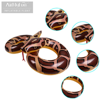 Pelampung Kolam Renang Tiup Bentuk Ular PVC Airmyfun, Mainan Kolam Renang Tiup dengan Cincin Ganda untuk Dewasa dan Anak-Anak