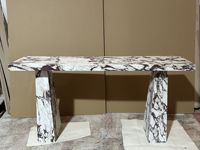 Table console de luxe en marbre Calacatta Viola au design européen moderne pour salon, cuisine, villa et hôtel