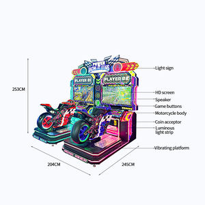 Simulateur de moto dynamique pour deux personnes, machines de jeu d'arcade à pièces, éclairage coloré, divertissement de la ville de jeux vidéo - Product Image 5