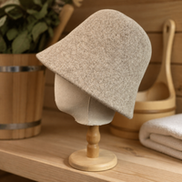 Chapeau de sauna en feutre brodé traditionnel russe, isolant thermique, pour usage professionnel en sauna et spa