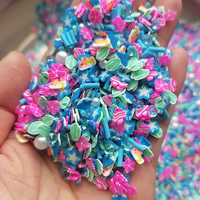 1 kg de garnitures pour slime DIY : tranches d'argile polymère, coquillages marins, étoiles de mer, requins, cactus, strass acryliques, paillettes d'argile polymère