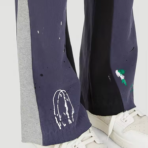 Fabricant de vêtements, vente en gros personnalisée de pantalons de survêtement en molleton français, pantalons de survêtement personnalisés avec graffitis, pantalons de survêtement évasés pour hommes, style streetwear - Product Image 4