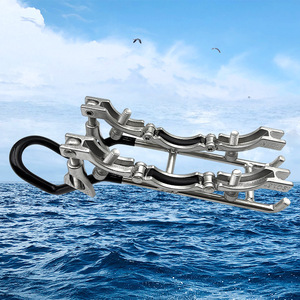 Porte-canne à pêche pour bateau en acier inoxydable Porte-canne à pêche réglable sur rail Porte-cannes à pêche à <span class=keywords><strong>double</strong></span> pince pour yacht - Product Image 5