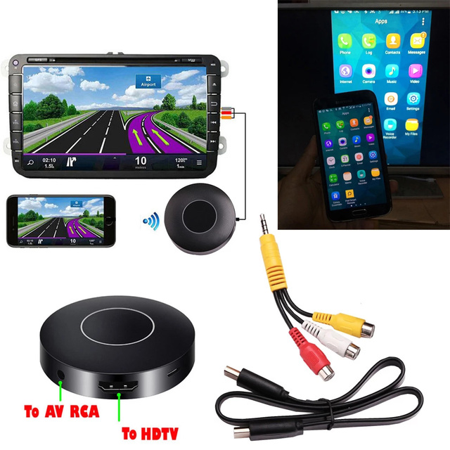 AllShare Cast DLNA Miracast Airplay Screen Mirroring HDTV Dongle HD Wireless Wifi Car AV RCA Audio Video Adapter Phone to TV