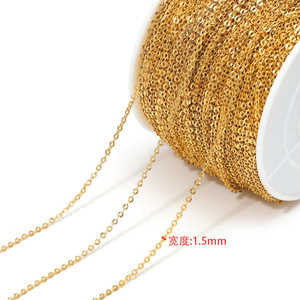Cadena de Acero Inoxidable Chapada en Oro con Cruz Boho y Girasol, Accesorios de Joyería para Manualidades DIY, Pulseras, <span class=keywords><strong>Precio</strong></span> por 1 Metro, MOQ Bajo - Product Image 6