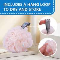 Gmagic RPET Eco Friendly Colorful Bathing Loofah Pouf Body Exfoliating Bath Sponge Pink Color 50g Current Design