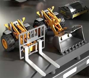 नई डाइकास्ट कार धातु मॉडल मिश्र धातु निर्माण वाहन उत्खनन वाहन उत्खनन खिलौना घर्षण कार इंजीनियरिंग कार मिश्र धातु बुलडोजर फोर्कलिफ्ट - Product Image 2