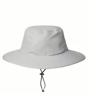 Sombrero de pescador vaquero de ala grande Unisex, logotipo bordado impermeable, uso diario, patrones de bordado de letras de hojas de dibujos animados para adultos - Product Image 6