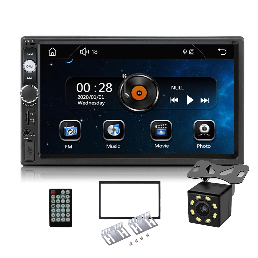 Auto Radio Hd 7 "Touch Screen Dubbel Din Stereo 12V 2 Din Fm Aux Ingang Spiegel Link Bt usb Head Unit Auto Systemen Audio Dvd-speler