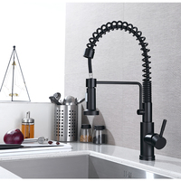 Robinet de cuisine populaire en acier inoxydable 304 noir avec douchette extractible à capteur sans contact et poignée unique, fabriqué en Chine
