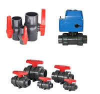 Vanne à boisseau sphérique manuelle 2 voies Pvc Upvc Double vanne d'eau Type de vis Vente en gros compacte Filetée True Union Vanne à boisseau sphérique en plastique Grip