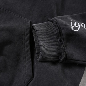 Sweat à capuche surdimensionné de haute qualité vintage, lavage vintage, 500 g/m², broderie de patchs usés, fermeture éclair, pour homme - Product Image 5