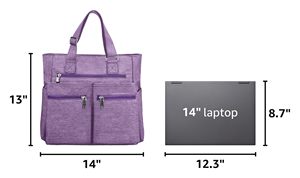 Sac fourre-tout en toile imperméable en nylon, sac à bandoulière multi-poches, sac de travail pour ordinateur portable, sac à main pour professeur - Product Image 2