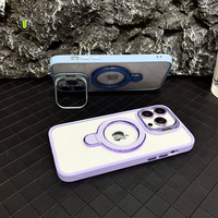 Support métallique double pour caméra Support magnétique pour téléphone Coque de protection de l'objectif Etui pour iPhone 13 14 15 16 Pro Max