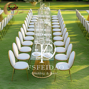 Meubles de chaise de salle à manger de restaurant de tissu en métal doré d'acier inoxydable - Product Image 6