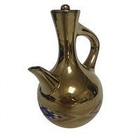 Jebena en céramique finition or et argent avec décor pour la cérémonie du café éthiopien