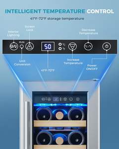 EUHOMY-Refrigerador de <span class=keywords><strong>vino</strong></span> de <span class=keywords><strong>12</strong></span> pulgadas con logotipo personalizado, 18 botellas, integrado o independiente, venta al por mayor - Product Image 6