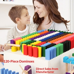 Dominos de compétition standard de grande taille, 12 couleurs, 120 pièces, jouet éducatif pour les enfants de 7 à 14 ans, <span class=keywords><strong>apprentissage</strong></span> précoce en bois - Product Image 2
