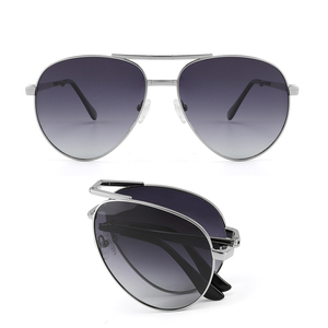 Gafas de Sol de Piloto Unisex, Montura Ovalada de Metal, Lentes Degradadas, 100% Protección UV para Adultos, Uso en Exteriores - Product Image 1