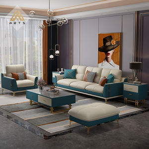 مصنع صيني فاخر عالي الجودة على شكل حرف L جلد إيطالي مقطعي لغرفة المعيشة لون أخضر - Product Image 1