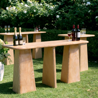 Nouvelle arrivée, table d'appoint rectangulaire en bois massif naturel, faite à la main, style luxe léger, pour mariage ou événement, avec trois pieds