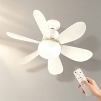 Ventilateur de plafond LED moderne en forme de fleur à 6 pales avec lumière, télécommande, variateur d'intensité, silencieux, pour chambre et salon, OEM