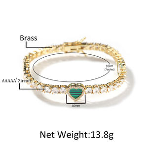 Juego de Joyería de Collar y Pulsera de Tenis con Corazón de Diseño para Mujer Collar Clásico Joyería Fina Circón 5A Collar de Moda - Product Image 6