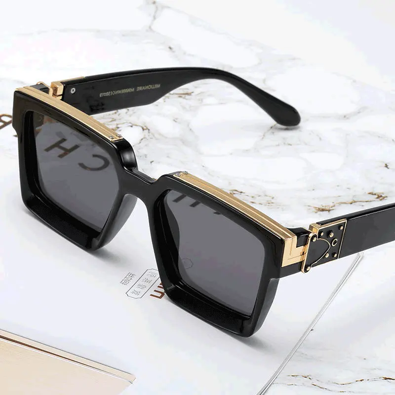 Merek Terkenal Terbaru Persegi Panas Merek Fashion Designer Millionaire Sunglasses Mens Sol 2023 Mewah Wanita Kacamata Matahari Kacamata Hitam