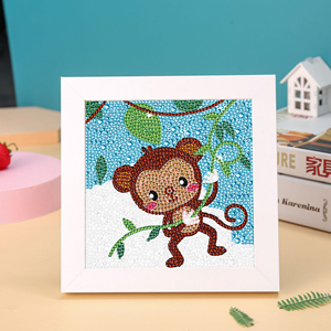 Kits de <span class=keywords><strong>peinture</strong></span> diamant pour enfants, <span class=keywords><strong>singe</strong></span>, art diamant, cristal, facile à faire soi-même, <span class=keywords><strong>peinture</strong></span> par numéros, kits de décoration murale de dessin animé pour la maison - Product Image 2