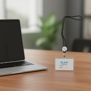 Laccetto da collo ILAN da 45 cm con clip per porta badge identificativo, set da 8 pezzi - Product Image 2